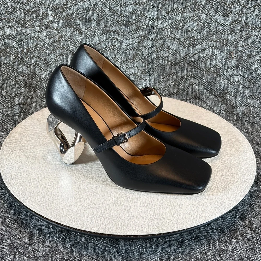 JW Anderson Chain Heel Pump Black Calf - Picture 5 of 11